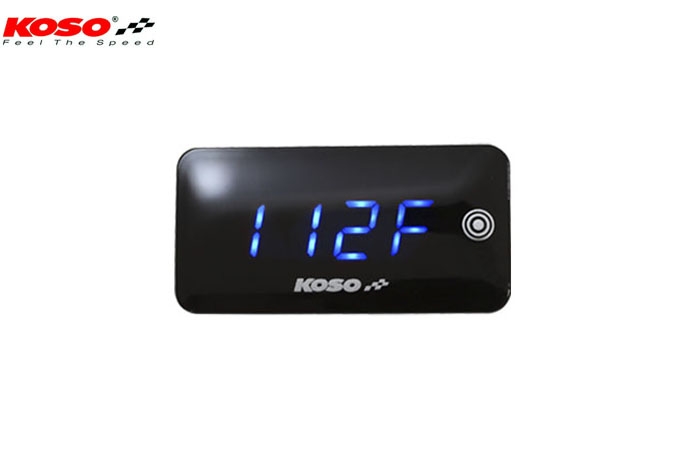 Koso Super Slim Digital Voltmeter Thermometer With Blue Backlight