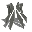 GPK 3D σετ πλαϊνά pads για Honda Forza 250 / 300 / 350 2018-2025 γκρι