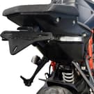 Support de plaque d'immatriculation GREF compatible avec KTM Super Duke 1390 R EVO / Duke 990 / R 2024-2026 (avec bouton rabattable)