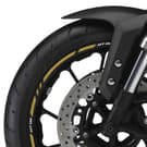 Wheel rim stripes with logos compatible with Yamaha MT-09 