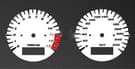 Witte snelheidsmeter en toerenteller, compatibel met Suzuki GSF1200 Bandit 1996-2006