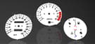 Witte toerenteller en snelheidsmeter meters compatibel met Kawasaki ZRX1200S 2001-2004