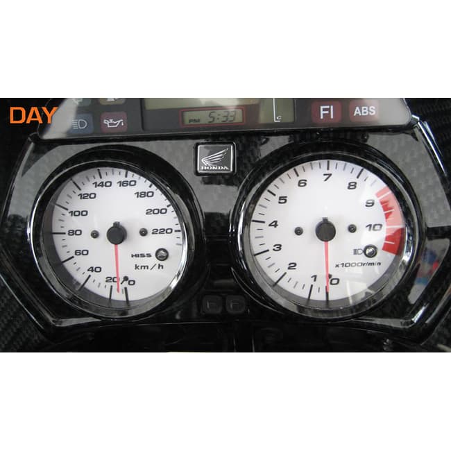 White speedometer and tachometer gauges compatible with Honda XL1000V Varadero 2003-2007