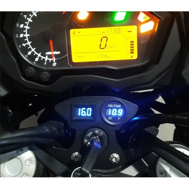 Cosmo Auxiliary bracket with voltmeter and thermometer compatible with Benelli TRK 502 / 502X (blue LCD)