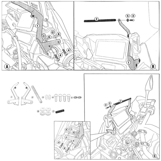 Smartphone / GPS mounting bracket compatible with Honda CRF1100L Africa Twin Adventure Sports 2020-2023