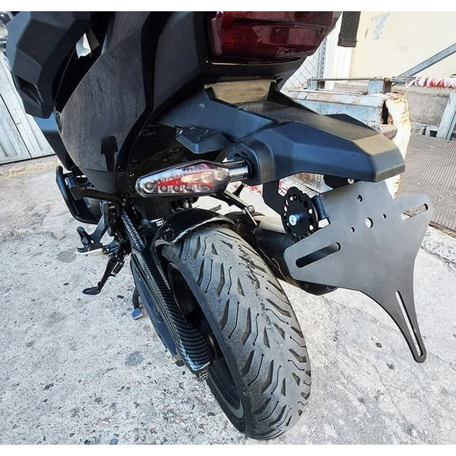 Multiposition flip-up license plate holder compatible with Honda Africa Twin CRF1100 2021-2025