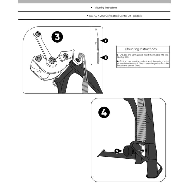 GPK center stand compatible with Honda NC750X 2021-2026