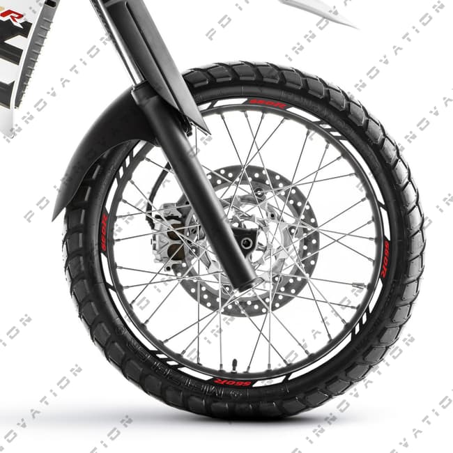 Wheel rim stripes with logos compatible with Yamaha XT660R