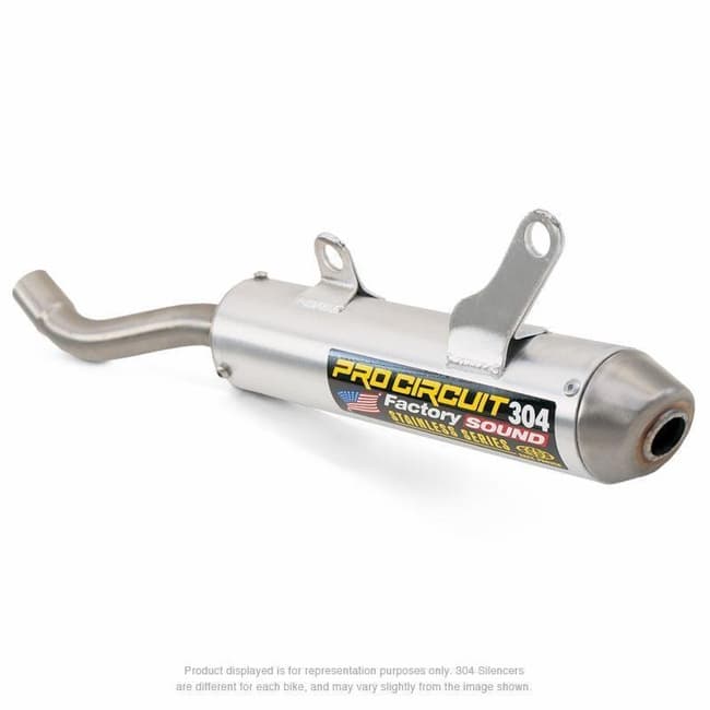 PRO CIRCUIT 304 Muffler Brushed Aluminum/Stainless Steel End Cap Yamaha YZ250