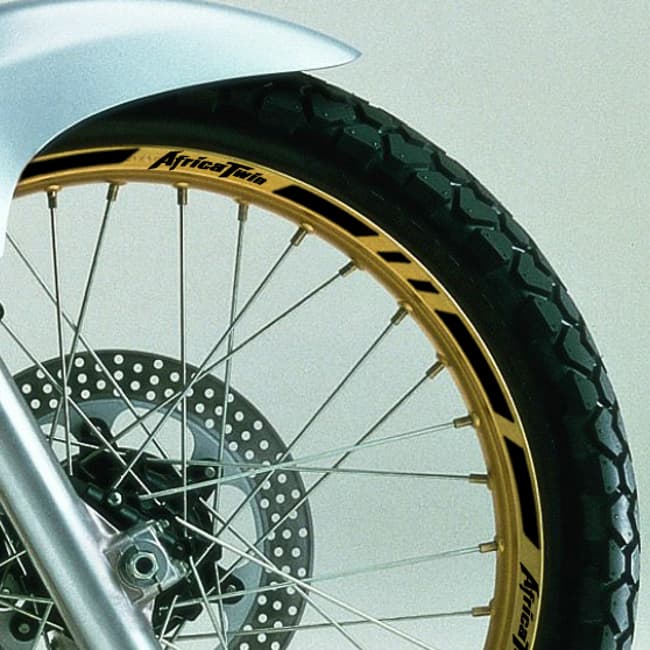 Wheel rim stripes with logos compatible with Honda Africa Twin XRV750