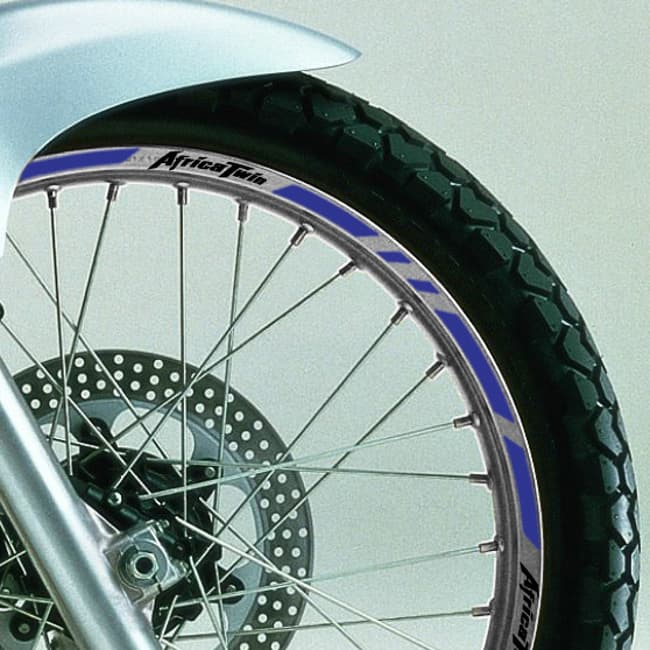 Wheel rim stripes with logos compatible with Honda Africa Twin XRV750