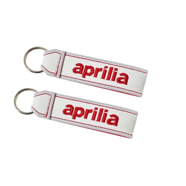 Double sided lanyard keychain compatible with Aprilia white (1 pc.)
