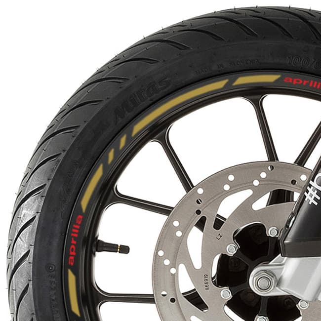 Wheel rim stripes with logos compatible with Aprilia 