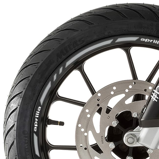 Wheel rim stripes with logos compatible with Aprilia 