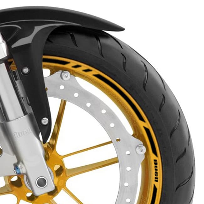 Wheel rim stripes with logos compatible with Buell 
