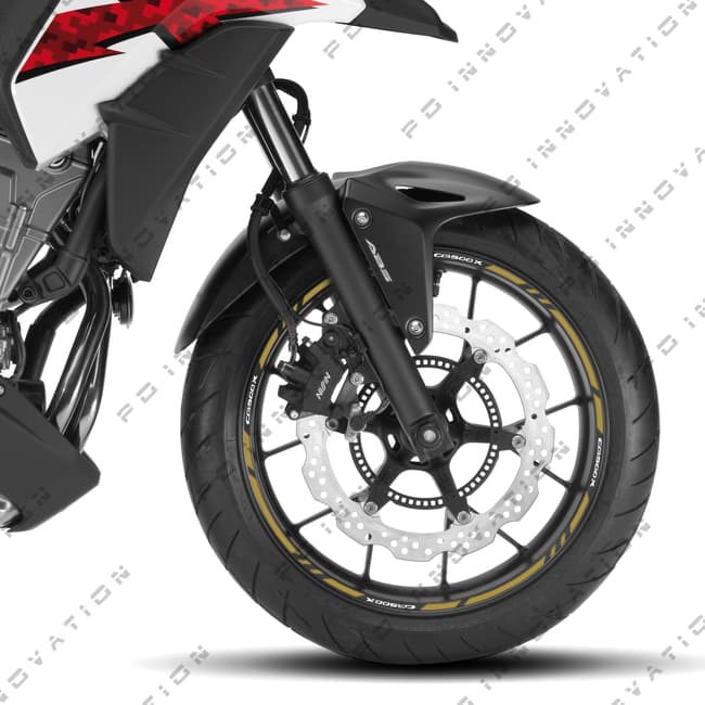 Wheel rim stripes with logos compatible with Honda CB500X 