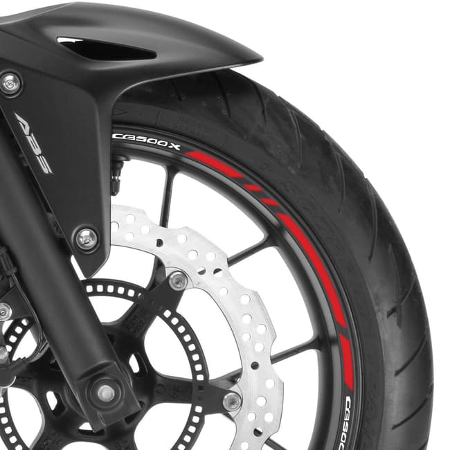 Wheel rim stripes with logos compatible with Honda CB500X 