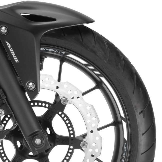 Wheel rim stripes with logos compatible with Honda CB500X 