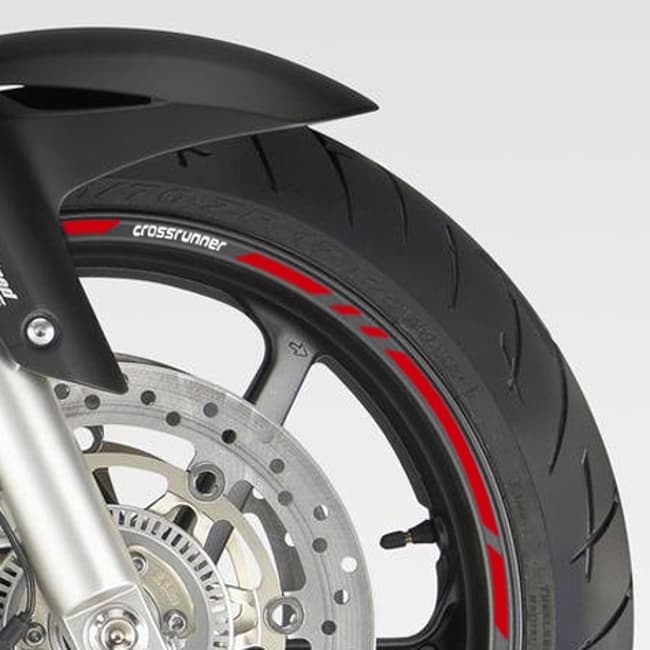 Wheel rim stripes with logos compatible with Honda Crossrunner