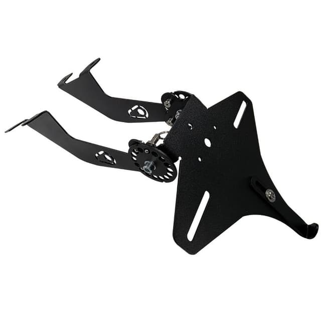 Multiposition flip-up license plate holder compatible with Yamaha Tenere 700 2019-2025