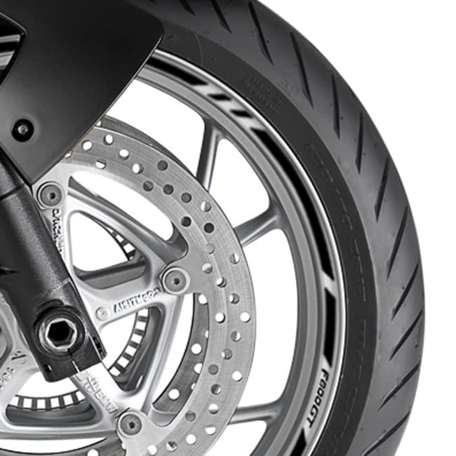 Wheel rim stripes with logos compatible with BMW F800GT 