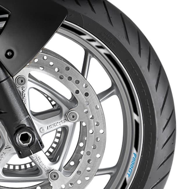 Wheel rim stripes with logos compatible with BMW F800GT 