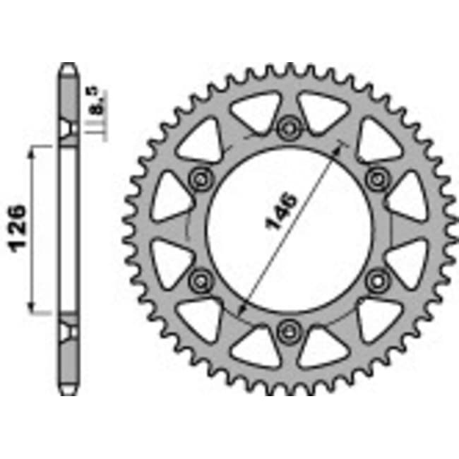 EK/PBR Chain Kit 520M3 13/49 - Ultra-Light Rear Sprocket