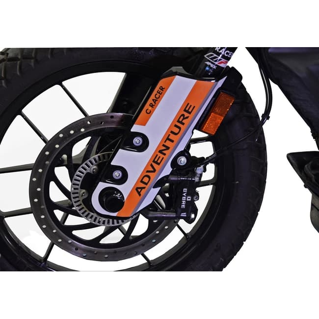 Fork guard compatible with KTM 390 Adventure 2020 (white / orange)