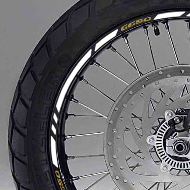 Wheel rim stripes with logos compatible with BMW G650GS / Xcountry 