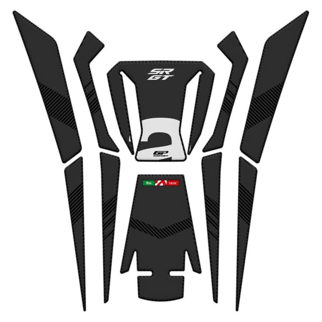 Jeu de repose-pieds GPK 3D noir compatible avec Aprilia SR GT 125/200 2022-2025
