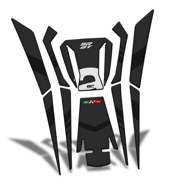 Jeu de repose-pieds GPK 3D noir compatible avec Aprilia SR GT 125/200 2022-2025
