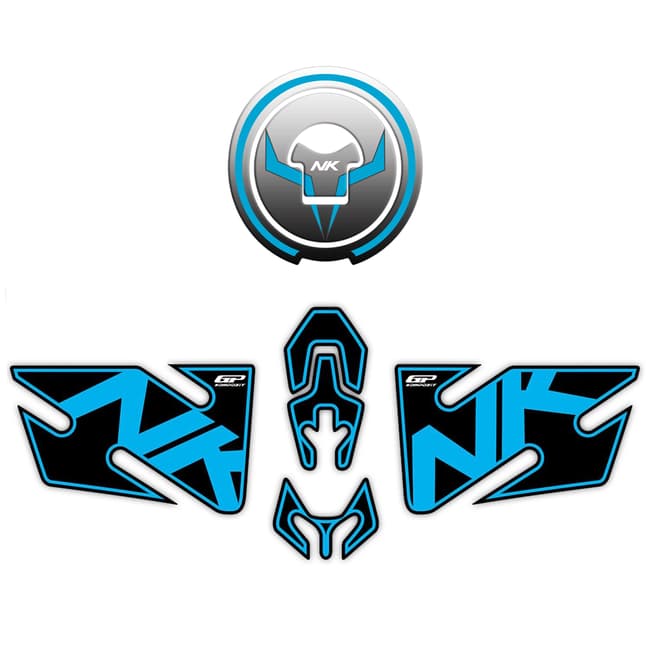GPK tank pad 3D set compatible with CF Moto 400NK / 650NK '20-'22 blue