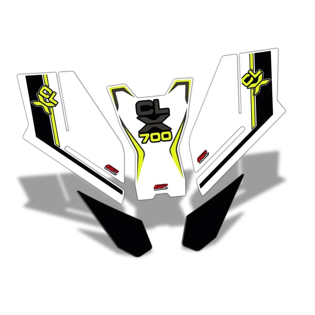 GPK tank pad set 3D compatible with CF Moto 700 CL-X 2022-2026 white-yellow