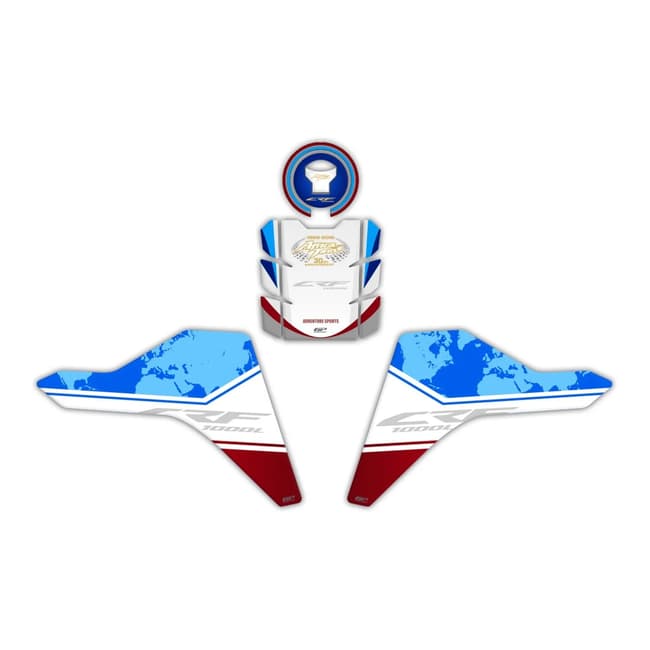 GPK tank pad 3D set compatible with Africa Twin CRF1000L Adventure Sports 2018-2019 blue / white / red