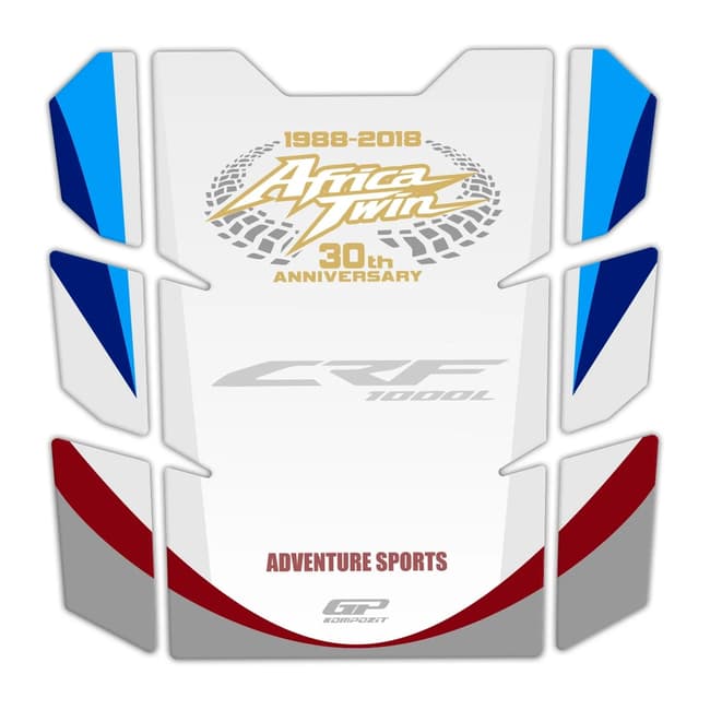 GPK tank pad 3D set compatible with Africa Twin CRF1000L Adventure Sports 2018-2019 blue / white / red