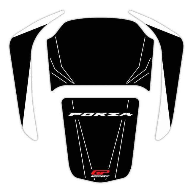 GPK foot board pad 3D set compatible with Forza 250 / 300 / 350 2018-2026 black / white