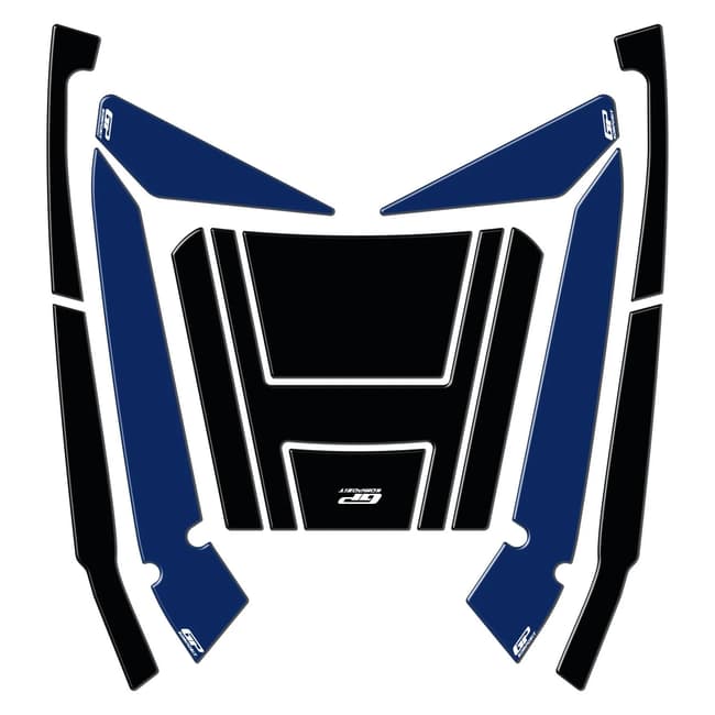 GPK top case stickers kit 3D compatible with Honda Forza 125 / 250 / 300 / 350 2018-2026 black / blue