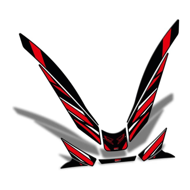 GPK frontal stickers set compatible with Honda PCX125 2021-2024 black-red