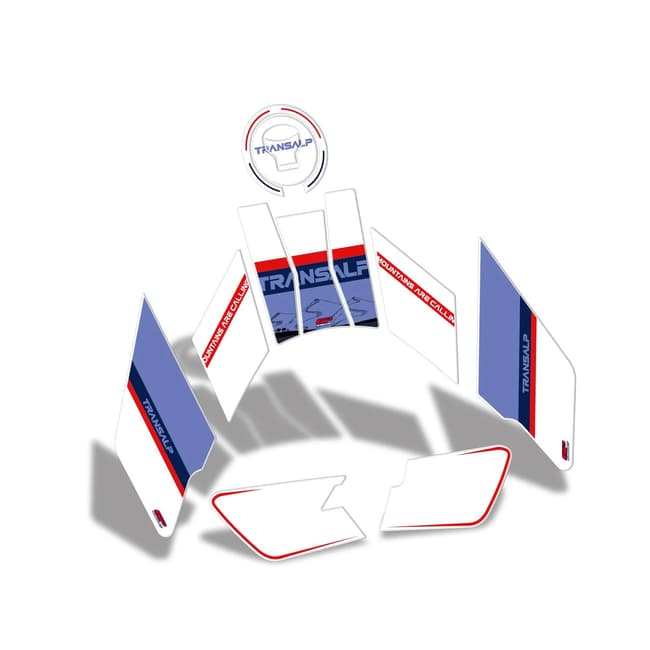 GPK tank pad 3D set compatible with Honda XL750 Transalp 2023-2025 white-blue-red