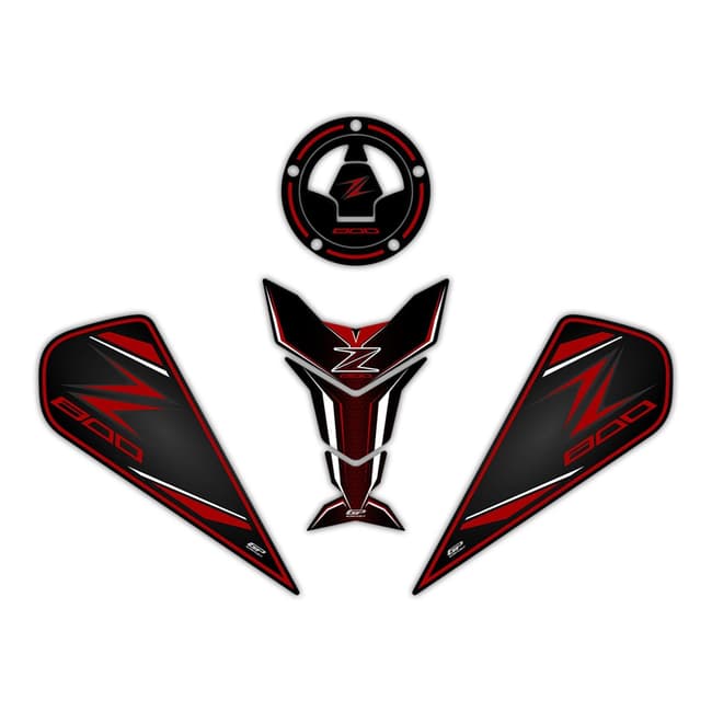 GPK σετ 3D προστατευτικά ρεζερβουάρ για Kawasaki Z800 2013-2018 κόκκινο