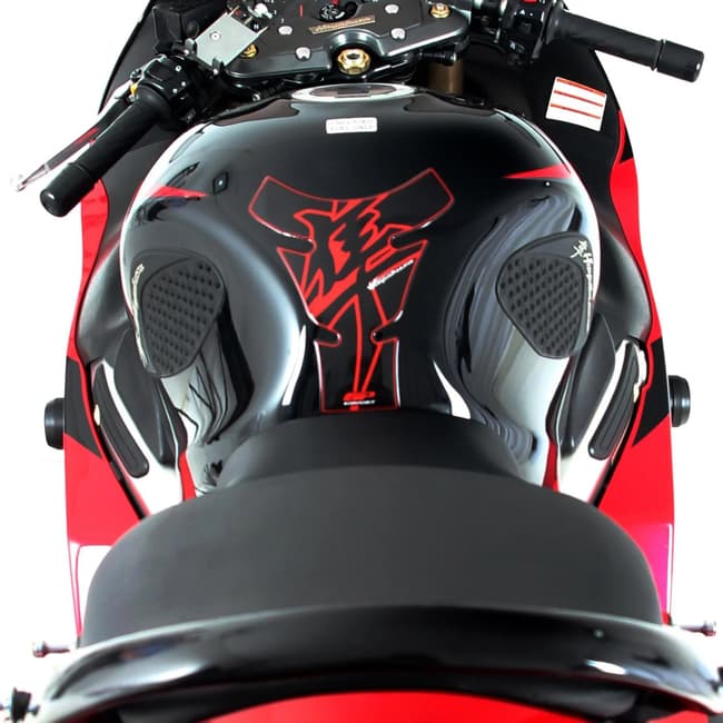 Protection de réservoir GPK 3D compatible avec Suzuki GSXR 1300 Hayabusa 1999-2023 noir / rouge