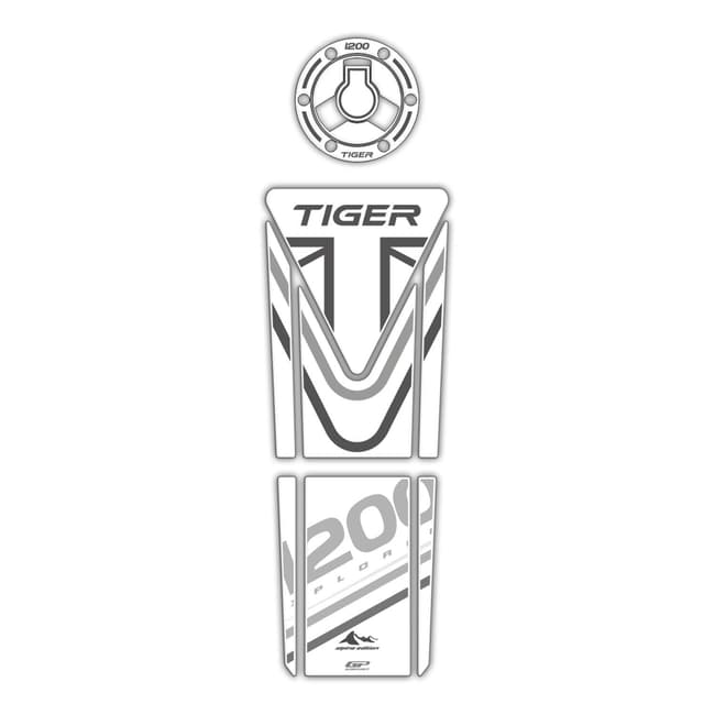 GPK tank pad 3D set compatible with Triumph Tiger Explorer 1200 2014-2016 white