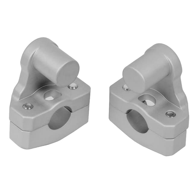 GPK universal pivoting risers for 22mm handlebars silver | Moto Discovery