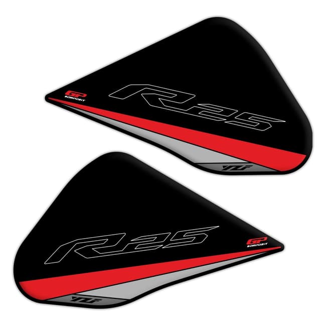 GPK tank pad 3D set compatible with Yamaha YZF-R25 2015-2018 red