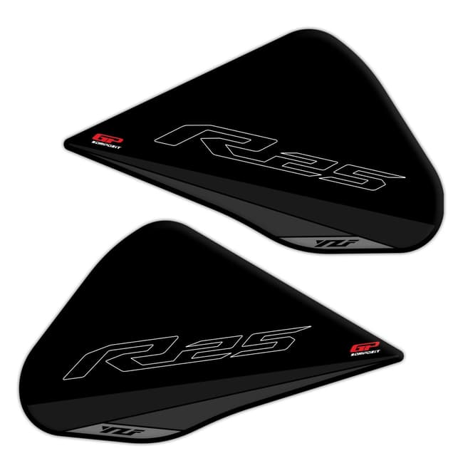 GPK tank pad 3D set compatible with Yamaha YZF-R25 2015-2018 black