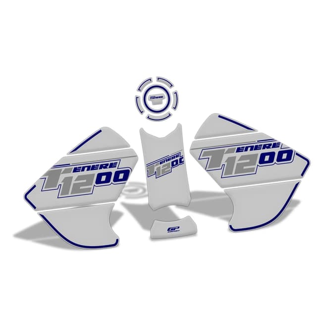 GPK tank pad set 3D compatible with XT1200Z Super Tenere 2010-2020 white / blue