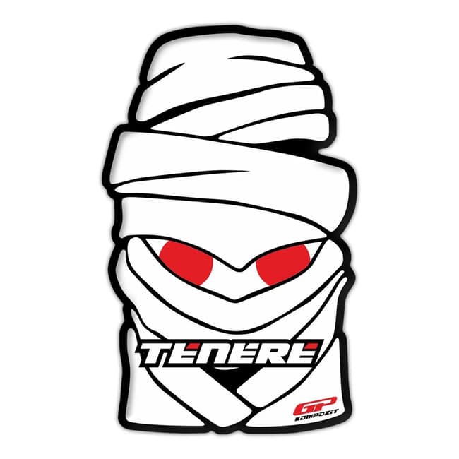 GPK 3D pad compatible with Yamaha Tenere 700 / Super Tenere 1200 15 x 10cm white / red