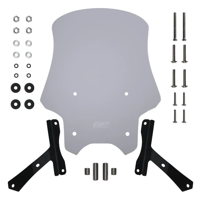 GPK windscreen compatible with Hero X-Pulse 200 2020-2024 49cm (fume)