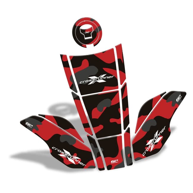 GPK 3D σετ tank pad για Honda VFR800X Crossrunner 2015-2020 μαύρο / κόκκινο