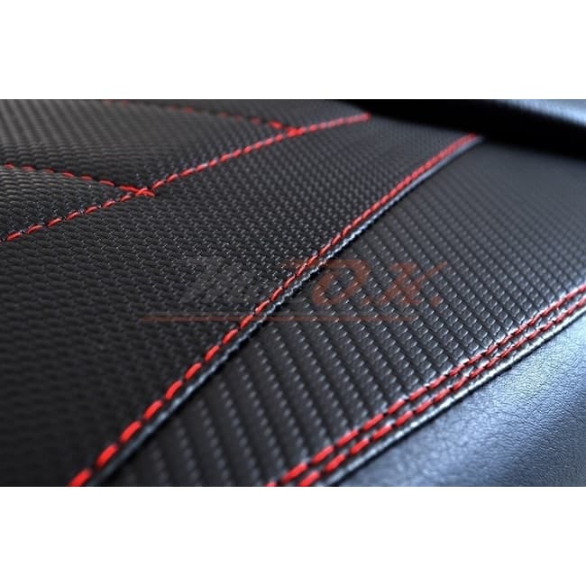 Seat cover compatible with Gilera GP800 2008-2011 black with red seams (B)